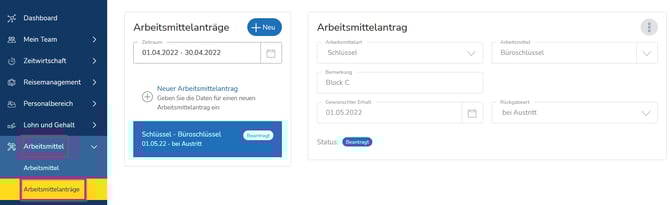 Arbeitsmittelprozess