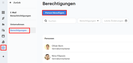 PE Berechtigungen