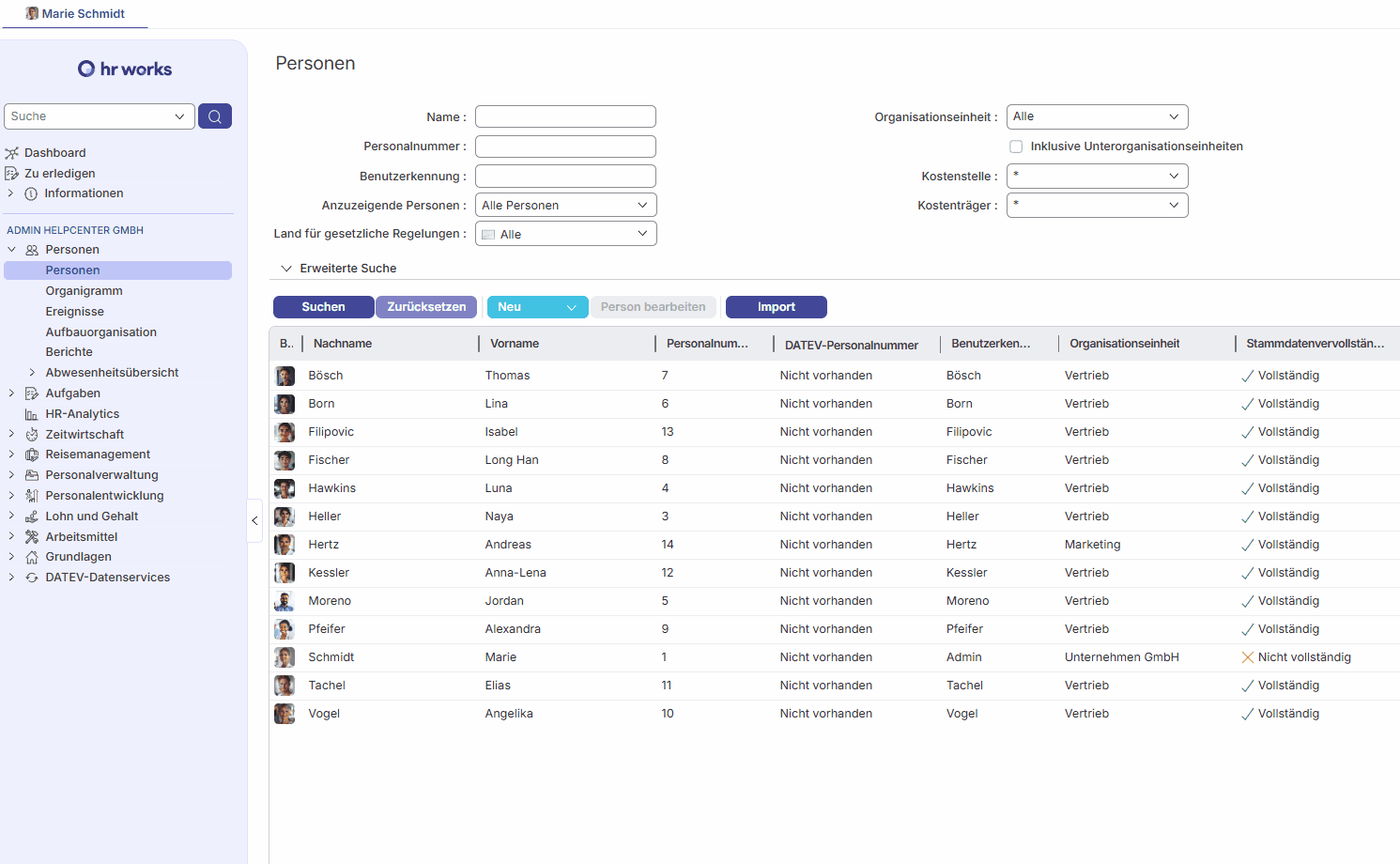 Schnellzugriff_Stammdaten