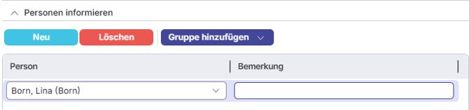 Personen informieren