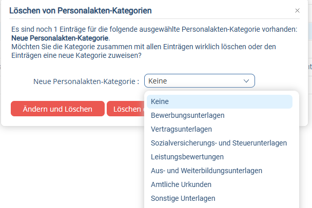 löschen kategorien pa