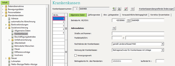 DATEV LODAS Krankenkassennummer