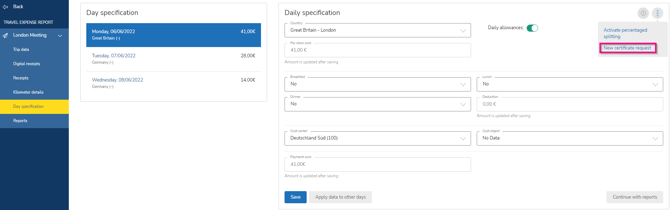 FLOW- Submitting a multi-day trip 8