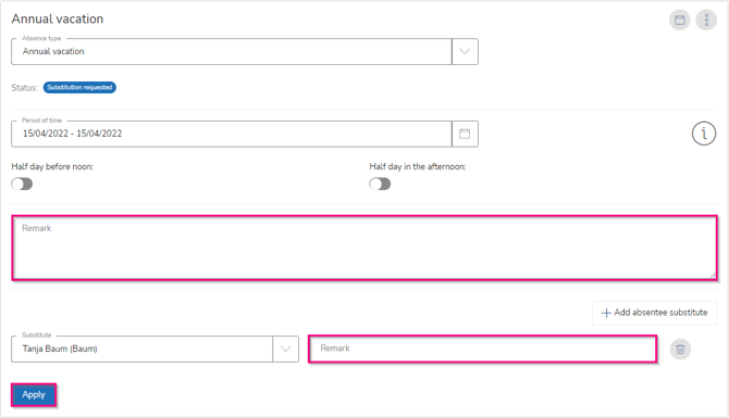 File an application for absence